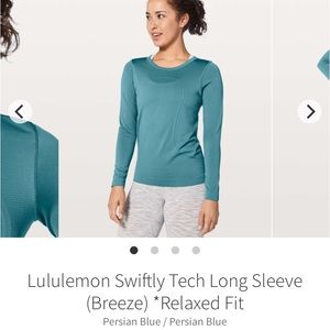 Lululemon Swiftly Tech Long Sleeve (Breeze) *Relaxed Fit
Persian Blue EUC Size 8